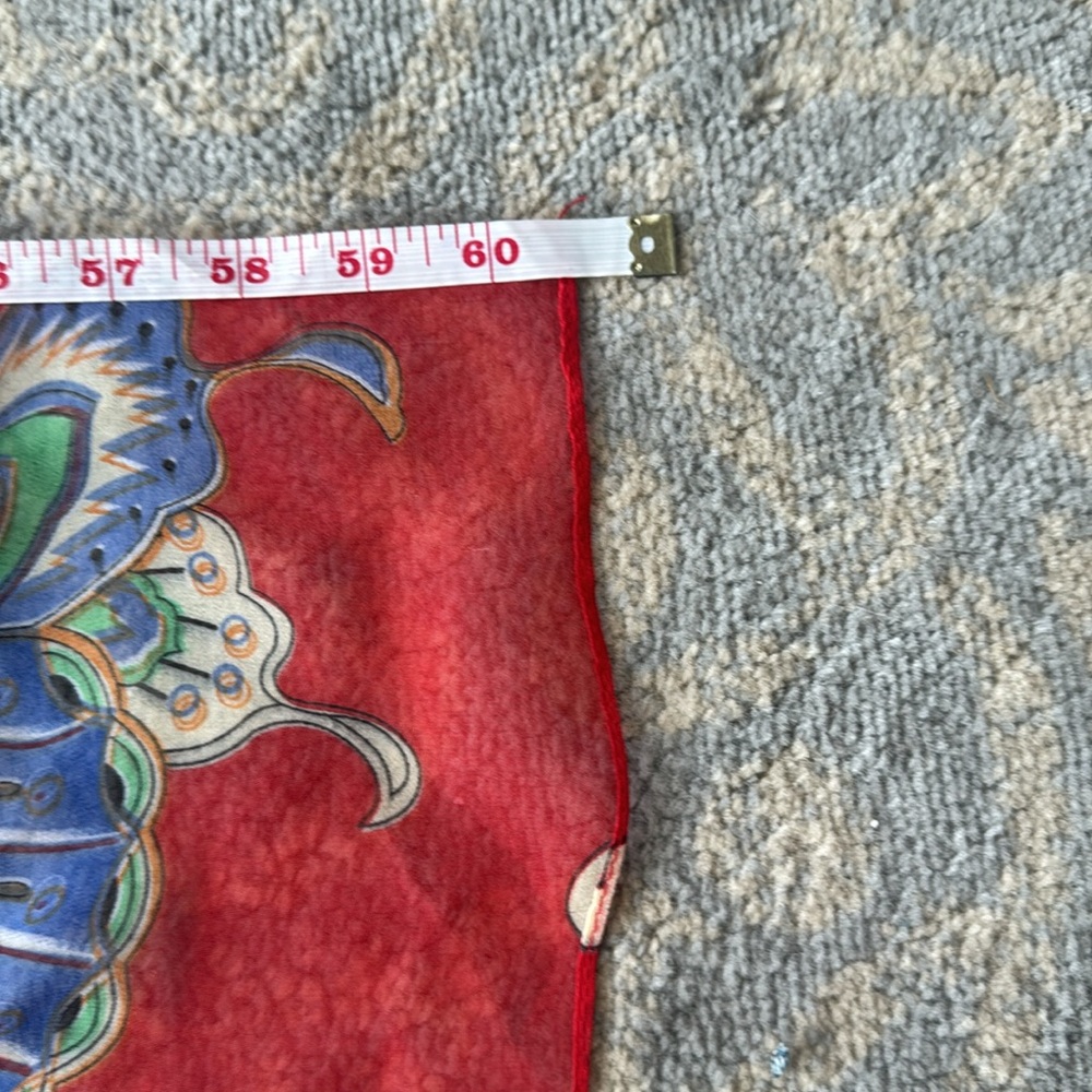 Vintage Butterfly Scarf Red - Picture 2 of 3